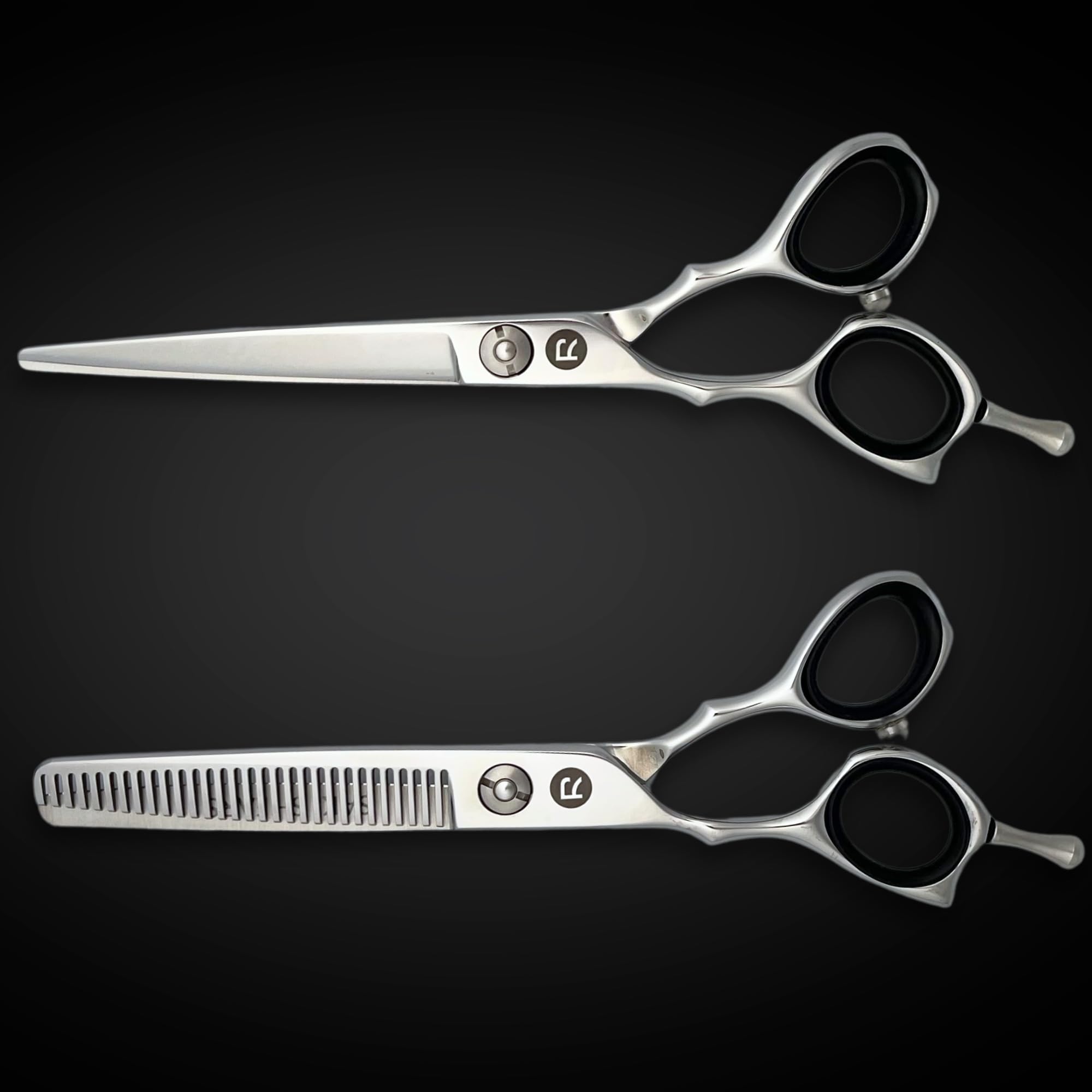 Left Handed Set of Hair Cutting Shears - Saki Kotaro - Made from Japanese 440C Steel - 6 Inch Set Includes Left Hair Scissors, Left Thinning Shears, Razor and Leather Shears Case