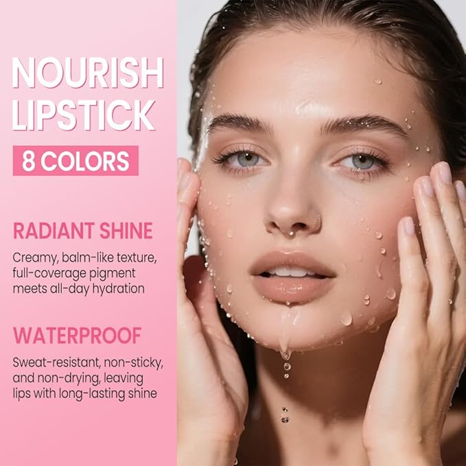 HHLTOH 2Pcs Honey Lipstick Tinted Lip Balm Set - Matte Tint Cream Lipsticks for All Skin Tones,Hydrating Lip Stain,Can be Buildable Nourishing Moisturizing Suitable for Women to Every Day Makeup 01&05