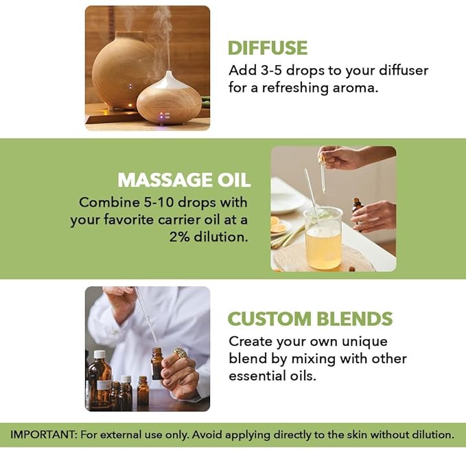 Majestic Pure Essential Oil with Glass Dropper - 100% Pure and Natural - Essential Oils for Diffuser, Aromatherapy, Soap and Candle Making, Peppermint Essential Oil, Peppermint Oil, 2 Fl Oz