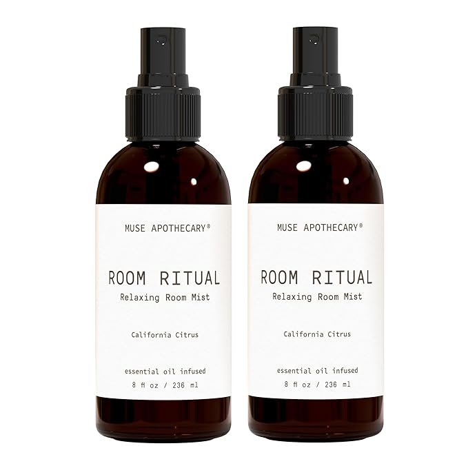 Muse Apothecary Muse Bath Apothecary Room Ritual - Aromatic and Relaxing Room Mist, 8 oz, Infused with Natural Essential Oils - California Citrus, 2 Pack