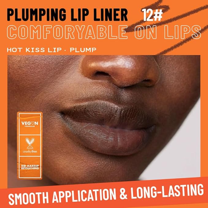 KXmzeG Matte Lip Liner Pencil for Shaping Lips, Retractable Creamy Brown Crayon LipLiner Pencil, Long Lasting Waterproof Lipstick Lip Liner Makeup, Vegan Beauty 12#