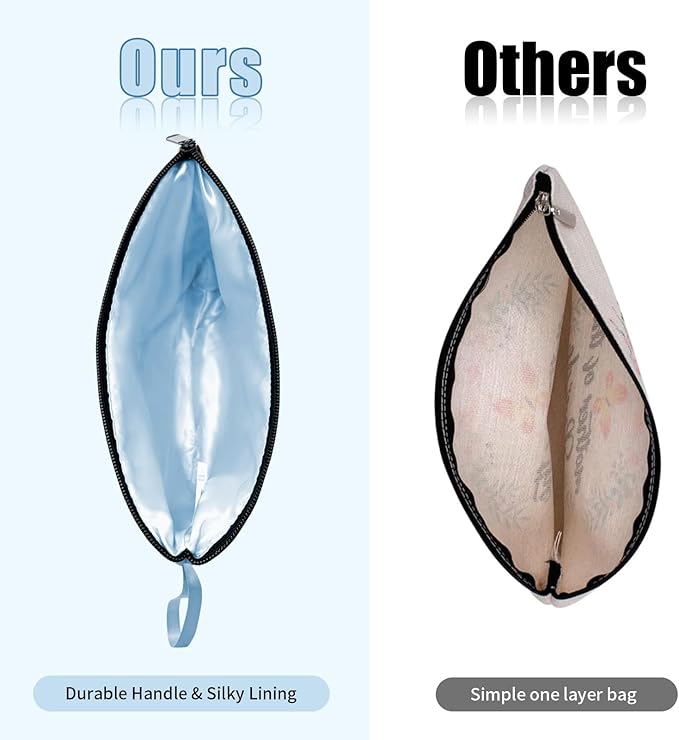Vavabox A-Z Personalized Makeup Bag, Birthday Gifts for Women Mom, Gifts for Best Friend, Bride Bridesmaid Cosmetic bag (R, Blue)