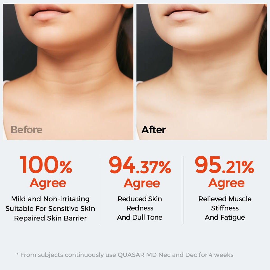 Quasar MD Neck & Décolleté Firming Beauty Device – LED Light Therapy Skin Tone and Texture Enhancement, 630nm and 830nm Dual Wavelengths Emission LED Device, Liquid Silicone