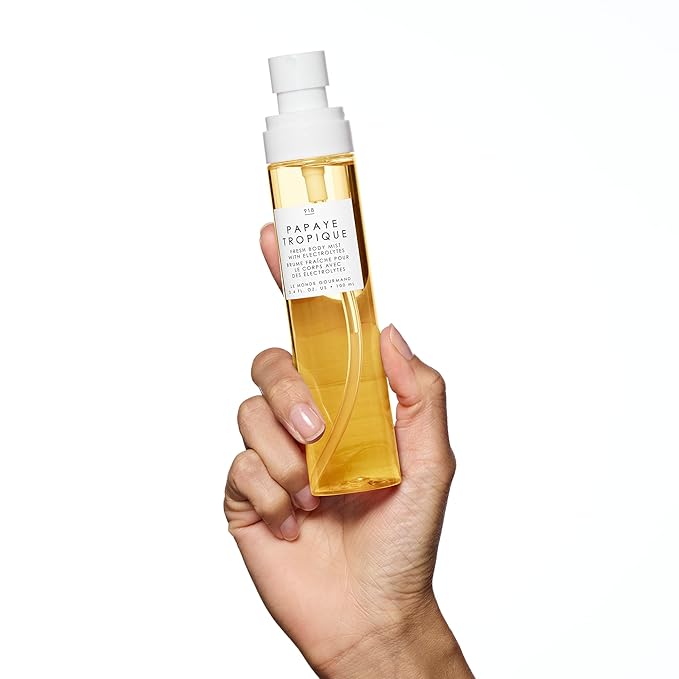 Le Monde Gourmand Papaye Tropique Fresh Mist for Women, Hydrating Body Spray with Electrolytes, Papaya Pineapple Mandarin Scent, Vegan & Cruelty Free, 3.4 fl oz (100 ml)