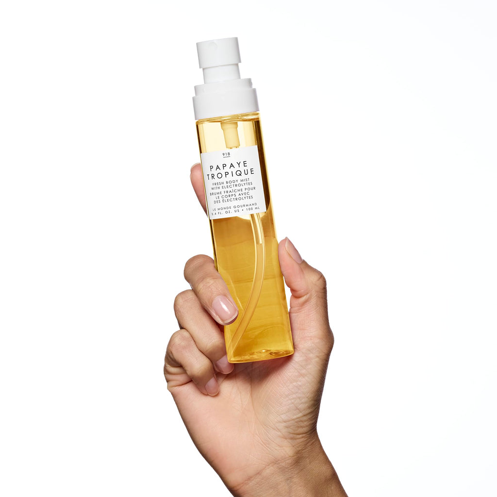 Le Monde Gourmand Papaye Tropique Fresh Mist for Women, Hydrating Body Spray with Electrolytes, Papaya Pineapple Mandarin Scent, Vegan & Cruelty Free, 3.4 fl oz (100 ml)
