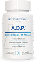 BIOTICS RESEARCH A.D.P. Emulsified Oil of Oregano Tablets for GI Health -Sustained Release for High Absorption Contains Carvacrol, Wild Oregano Oil 50mg/S - Patented Formula -Non GMO –120 Tablets