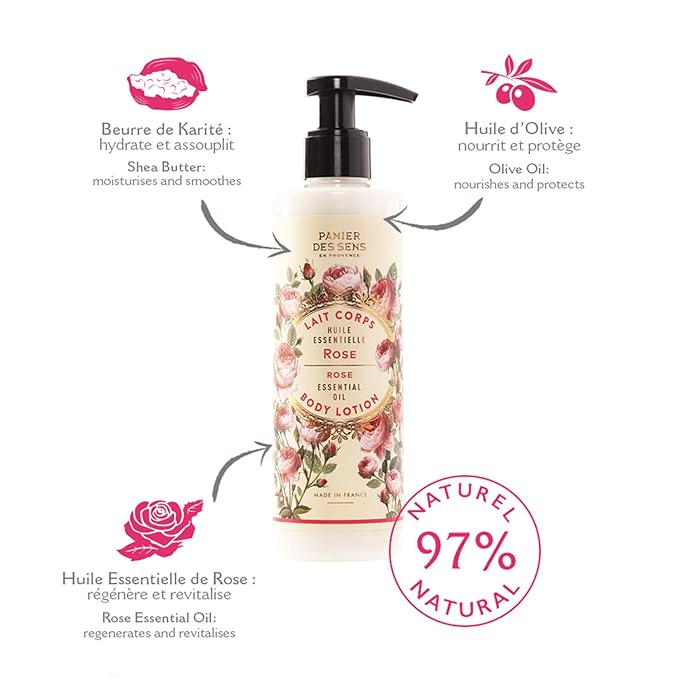 Panier des Sens Rose Body & Hand Lotion Pump, 8.45 fl oz