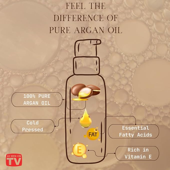 VoilaVe USDA Pure Organic Moroccan Argan Oil for Skin, Nails & Hair Growth, Anti-Aging Face Moisturizer, Cold Pressed, Hair Moisturizer, Rich in Vitamin E, As Seen On TV - 4 fl oz