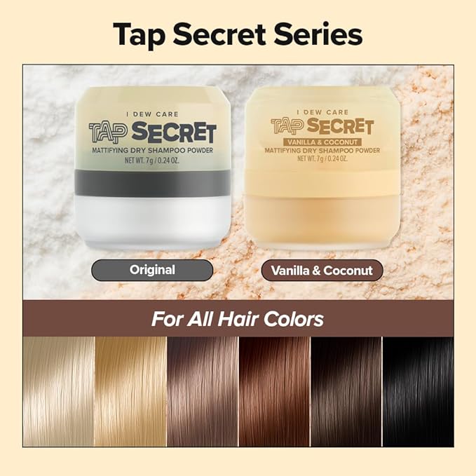 I DEW CARE Tap Secret Mattifying Dry Shampoo Powder - Vanilla & Coconut