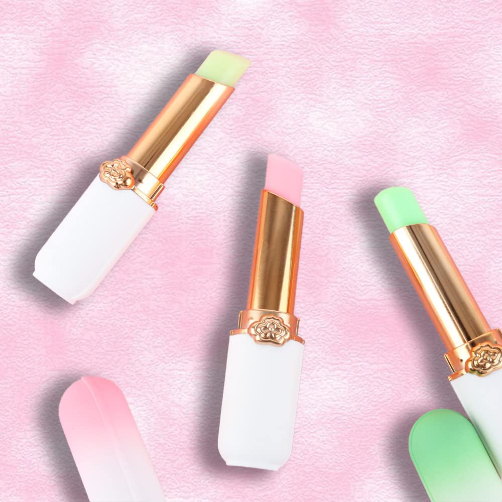 evpct 3Pcs Aloe Vera Avocado Peach Tinted Lip Balms Tint Stain Lipstick for Women PH Color Changing Lipstick Balm Stain Gift Set Queen Girls Korean Mood Long Lasting Color Change Light Pink Lipsticks