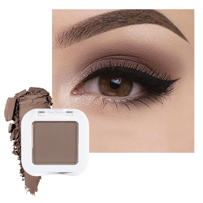 FeiCuiYun Matte Singe Eye Shadow Palette Makeup, Matte Light Cocoa Monochrome Eyeshadow For Old Women, Mini Singe Pressed Pigmented Waterproof Sombras Para Ojos, Vegan, Talc, Paraben&Cruelty Free, 18