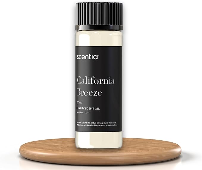 Scentia California Breeze Aromatherapy Oil for Diffuser – Hotel Scent Inspired by Delano Beach Club – 20 mL – Orange, Green Tea & Jasmine Natural Fragrance Oil for Waterless & Cold Air Diffusers