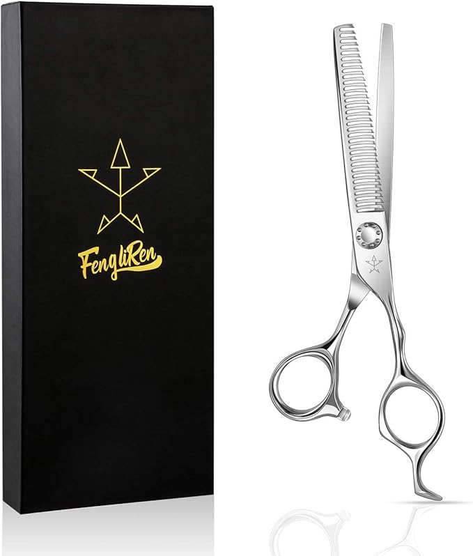 Fengliren High-end Professional Hair Thinning Scissors Hair Cutting Teeth Shears Barber Hairdressing Texturizing Scissors Extremely Very Sharp 6.5 Inch Stainless Steel Alloy For Men Women Salon & Home