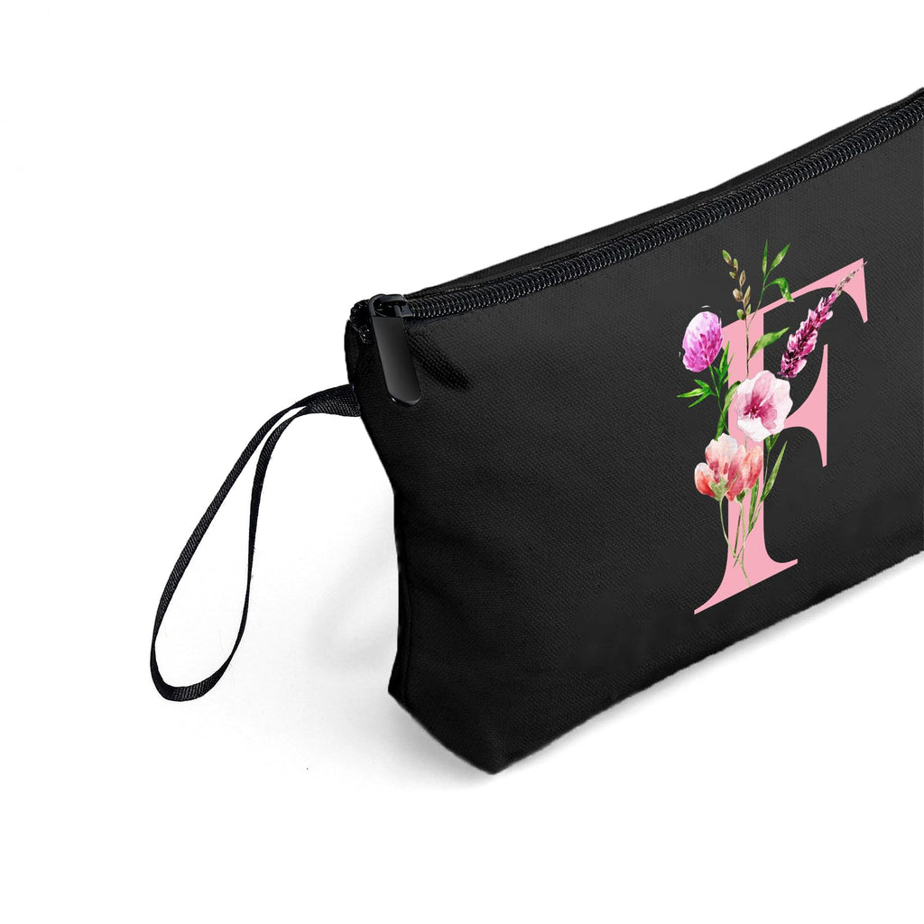 A-Z Personalized Gifts for Women, Initial Make Up Bag with Mirror, F
