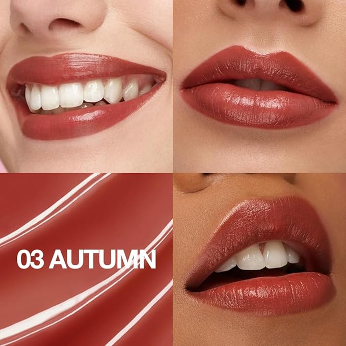 HHLTOH 2Pcs Tinted Lip Balm Moisturizing Lipstick – Warm Orange Brown & Deep Rose Color Bean Paste Sheer Hydrating Lip Color for Dry Lips Nourishing Lip Balm for All Women with a Subtle Natural Scent