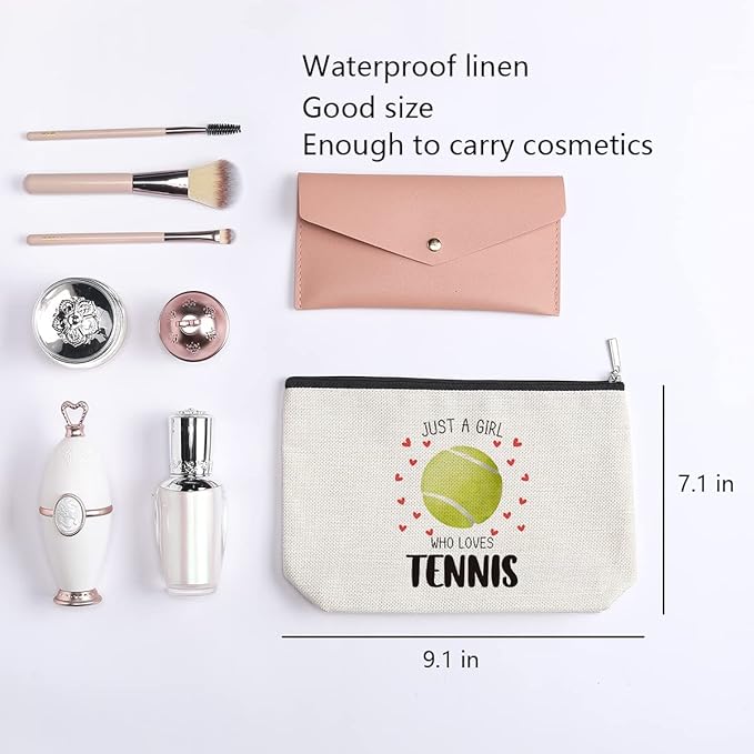 kdxpbpz Tennis Gifts Makeup Bag, Birthday Gifts for Women Players Best Friend Sister Coworker BFF Besties Her, Tennis Accessories Cosmetic Bag