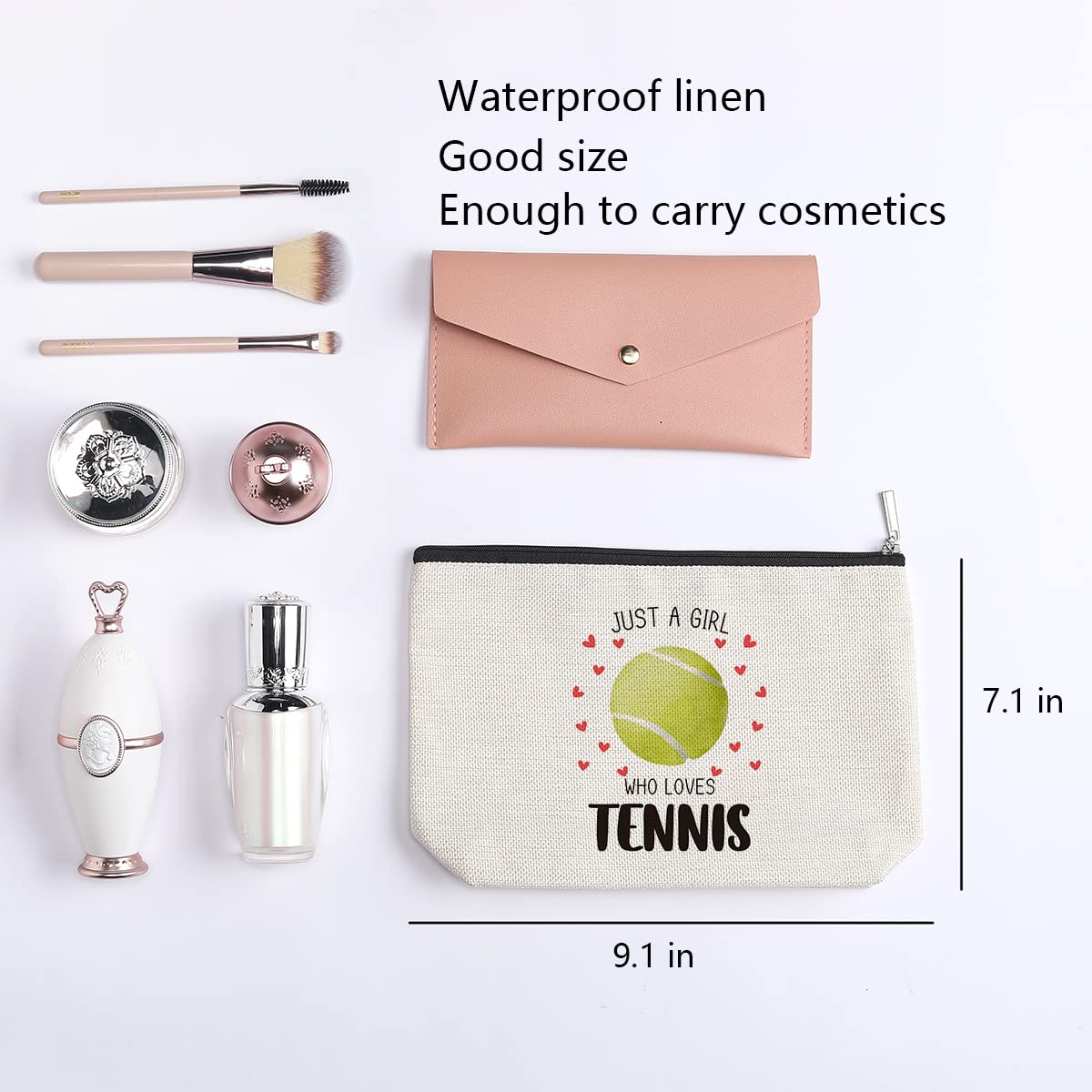 kdxpbpz Tennis Gifts Makeup Bag, Birthday Gifts for Women Players Best Friend Sister Coworker BFF Besties Her, Tennis Accessories Cosmetic Bag