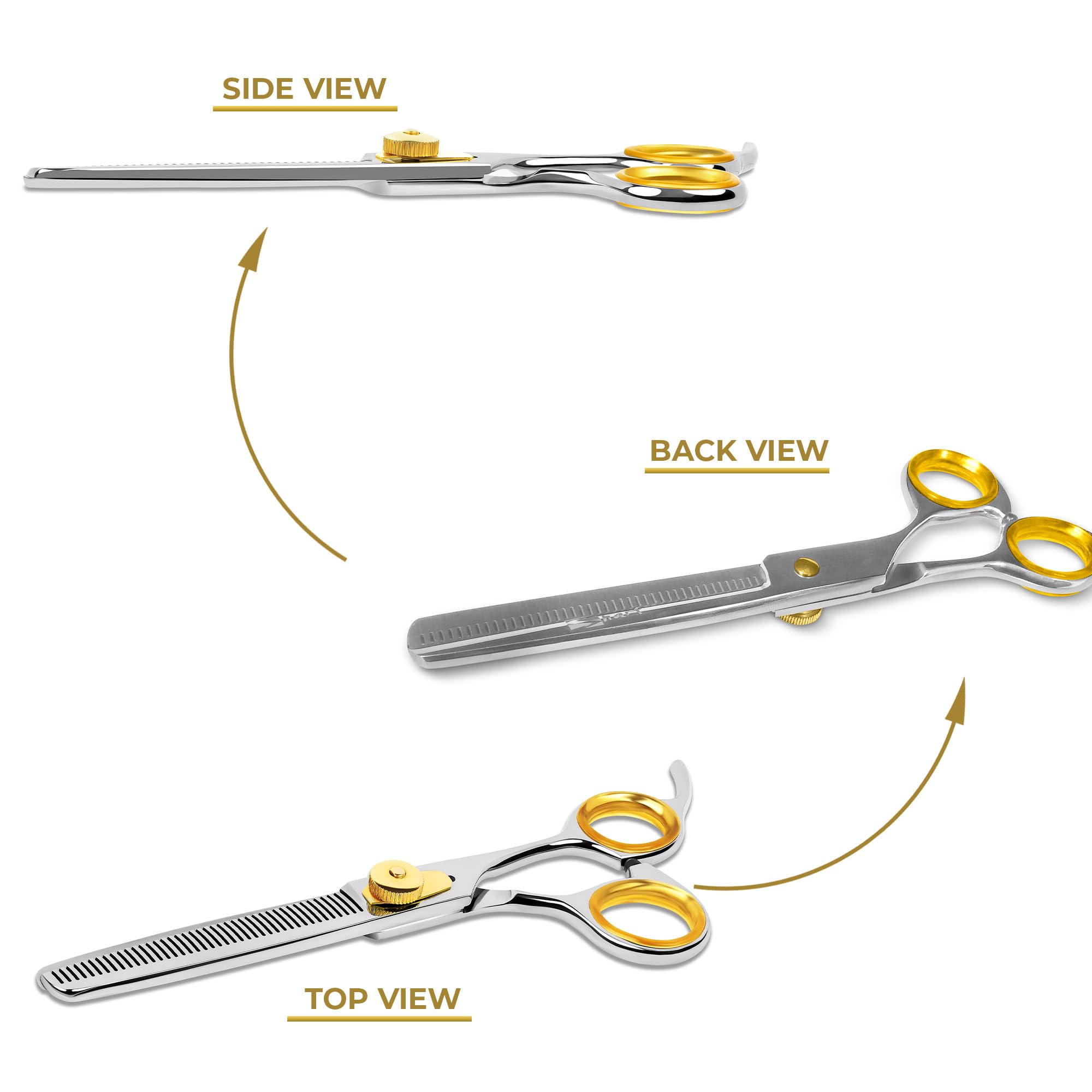 Professional Cat and Dog Grooming Scissors 6.5" 42-Tooth heavy-duty Thinning Scissors for Dogs and Cats, 440c Japanese Steel Comfortable Long-Lasting Sharpness for Years