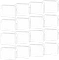 YedsIntu 16 Pack Waterproof Cosmetic Bag TSA Approved Toiletry Bag, Portable Travel Pouch with Zipper, Vinyl Plastic Organizer Storage for Men and Women (White-L)
