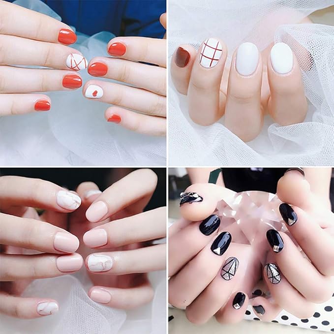Ycyan 1Pcs Dual-ended UV Builder Gel Nail Brush Rhinestone Handle Nail Art Liner Brush Polygel Hard Gel Nail Brushes White