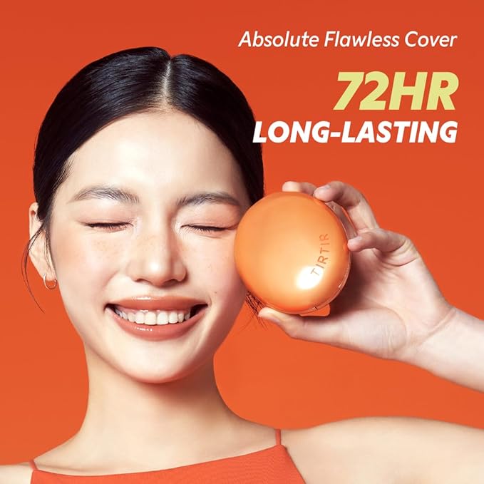 TIRTIR Mask Fit Ai Filter Cushion Foundation | AI-Like Semi-Matte Finish - Up to 72-Hour Medium to Full Coverage Korean BB Cushion Make up Beauty, #22N Shell Beige, 0.63 Fl Oz