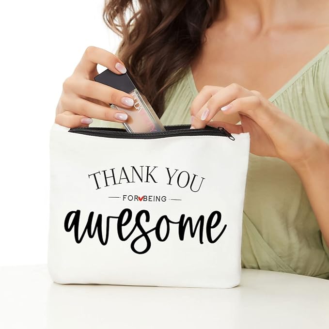 JIUWEIHU Inspirational Gifts for Women Makeup Bag, Appreciated Cosmetic Bag