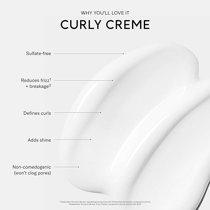 SEEN Curly Creme, Scented - Non-Comedogenic Curl Defining Styling Hair Cream - Dermatologist-Developed - Anti-Frizz- Heat Protectant - Safe for Sensitive Skin