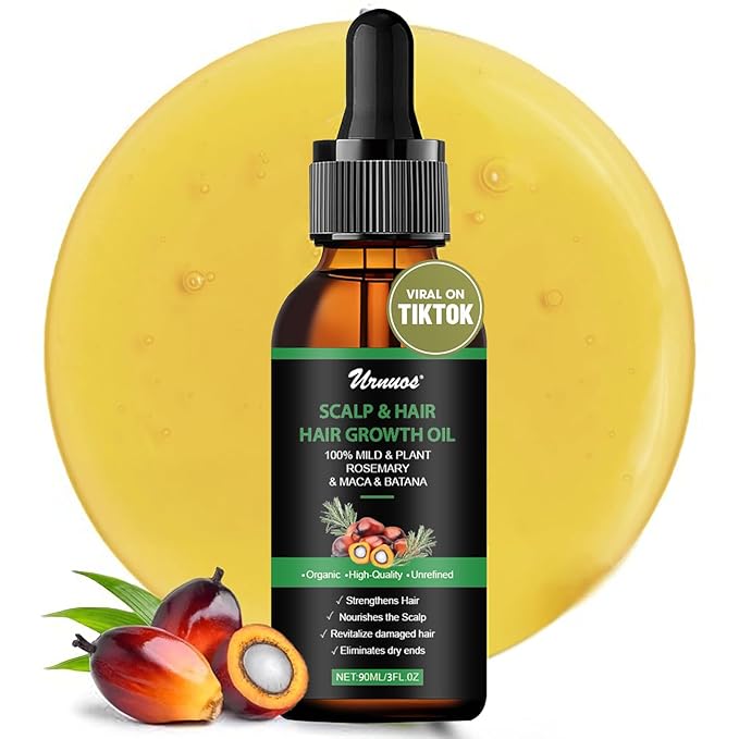 Urnuos Rosemary Batana Oil，Organic Hair Growth，Promotes Hair Thickness, Nourish Scalp and Hair for All Hair Tapes (1 Fl Oz)