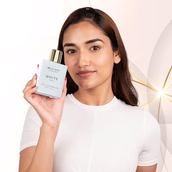 Bellavita Luxury White Oud Eau de Parfum | 100 ml (3.4 fl.oz.) | Perfume for Men and Women | Fruity, Artemisia Lemon, Freesia, and Tobacco Notes | Long Lasting Unisex Fragrance