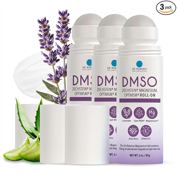 Dr. Robaina DMSO Lavender Roll-On | 99.9% Pure Pharmaceutical Grade with Arnica, Magnesium, Aloe Vera & Vitamin E | Made in The USA