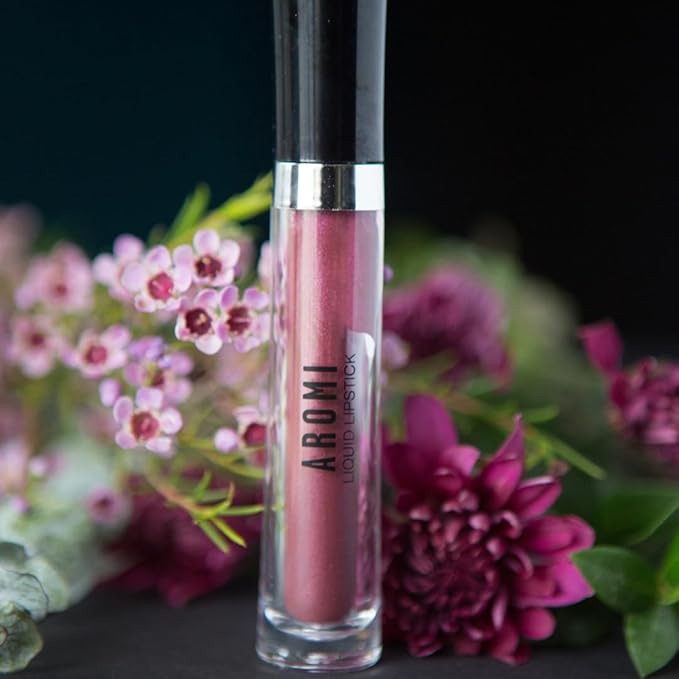 Aromi Chestnut Rose Metallic Liquid Lipstick (Burgundy Quartz)
