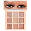 CAKAILA 9Colors Champagne Rose Gold Eye Shadow Palette Makeup,Shimmer Pink Eyeshadow Palette Nude Glitter Sparkly Eye Shadows Long Lasting Waterproof Blendable Naturing-Looking