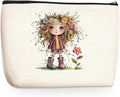 Cute Girl Makeup Bag, Flower Travel Makeup Case Cosmetic Bags for Women