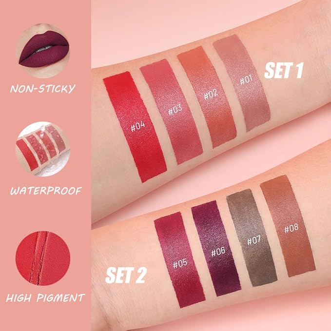 Matte Lip Lipstick Crayon Lip Liner Thick Pencil, High-Pigment Outline lips, Non-sticky Matte Velvet Texture, Waterproof & Smudge-Proof Longwear Pigmented, Fit for all tones 07#