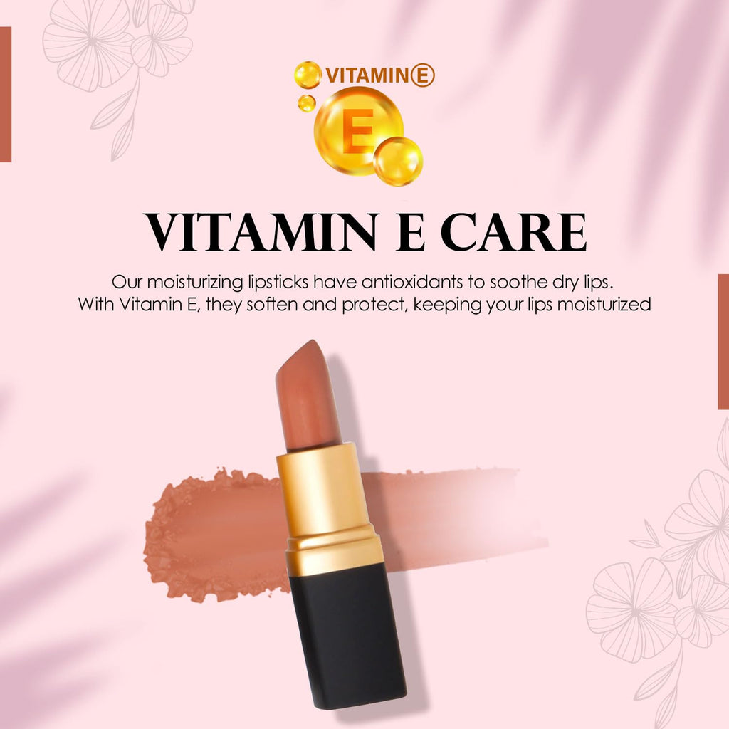Vera Moore Creme Lipstick, Long Lasting, Lightweight, Moisturizing Opaque Color with Staying Power, Fragrance, and Paraben Free Cosmetics Soft Lipstick (Tasty)