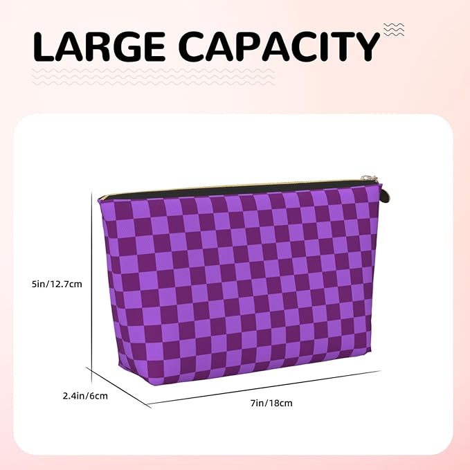 Dultua Mothers Day Gifts Makeup Bag Purse Cosmetic Bag Travel Toiletry Leather Make Up Bags for Mom Wife Women Daughter Elegant Purple