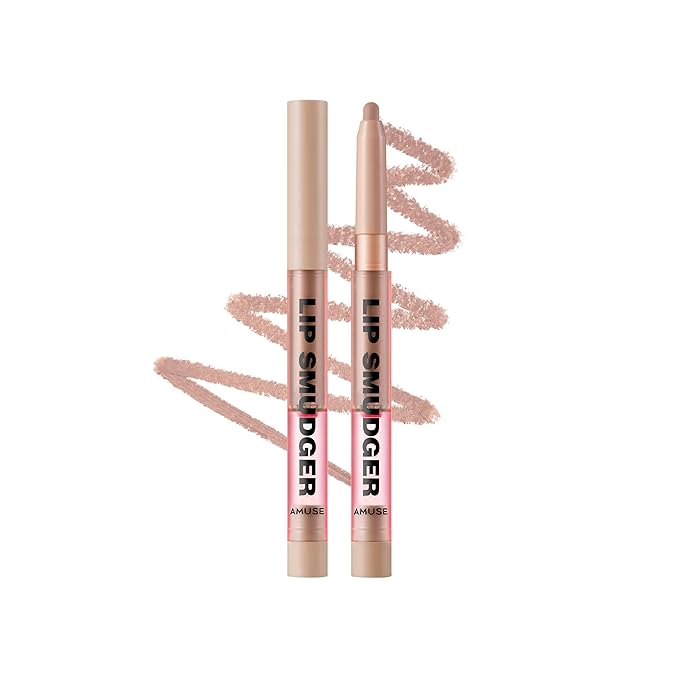 Amuse SEOUL Lip Smudger (00 SHADING) - Natural Shadow Beige, Lip Liner Pencil, Creamy Lip Contour, Smooth Velvet Texture, Matte Lipliner, Overlining Lips, Long-Lasting Wear, Vegan, Korean Beauty