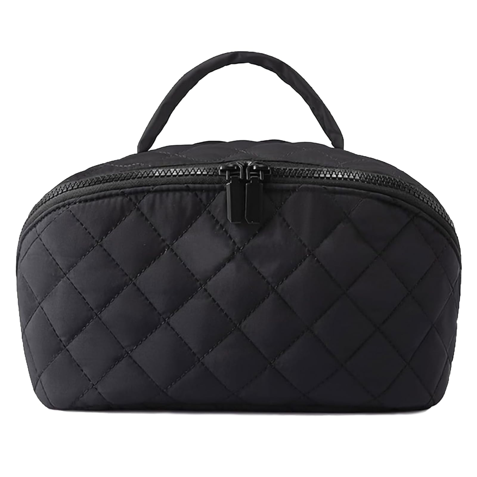 IrisCargo 2 Piece Travel Makeup Bag Organizer for Women, Black Medium Set