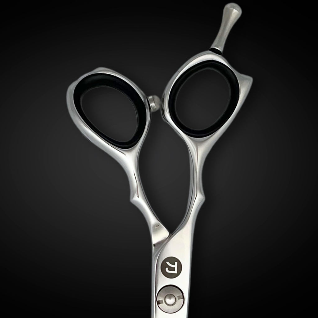 Left Handed Set of Hair Cutting Shears - Saki Kotaro - Made from Japanese 440C Steel - 6 Inch Set Includes Left Hair Scissors, Left Thinning Shears, Razor and Leather Shears Case
