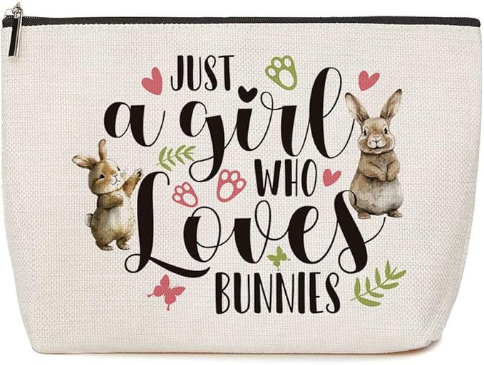 Lovdazzles Bunny Makeup Bag Funny Animal Cosmetic Bag Bunny Gifts for Girls