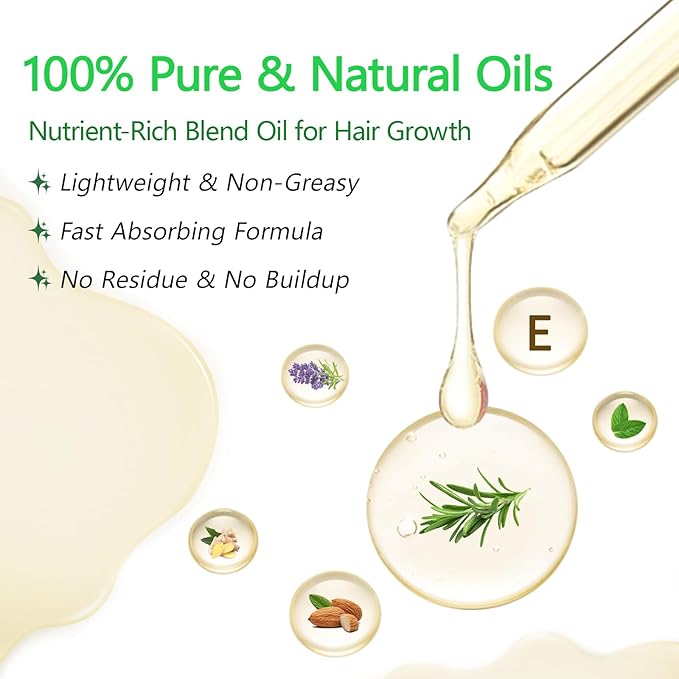 MMPANG Organic Rosemary Oil with Castor, USDA Cold Pressed Hair & Scalp Oil