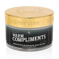 LUXURY LIFE BUTTER - 40% Extrait de Parfum Fragranced Body Butter with Hyaluronic Acid for Ultimate Moisture - Luxurious Room-Filling Natural Fragrances - Non-Greasy, USA Made, Warm Compliments, 5 oz