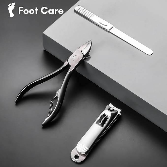 FAMILIFE Manicure Set, 11 in 1 Professional Manicure Kit Nail Clippers Set, Stainless Steel Pedicure Tools Toe Nail Kit, Men Grooming Tool with Portable Brown Leather Travel Case Gifts for Men Women