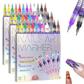 Drkicsy 12 Colors Nail Art Pens Set, DIY Nail Art Markers for Adults, 0.5mm Fine Tip Nail Polish Pens for Graffiti Dotting Drawing Painting Point Liner (3 Sets)
