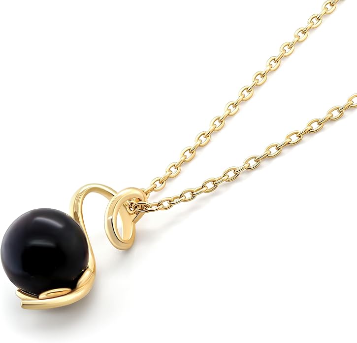 TRYNDI Real Tahitian Black Pearl Necklace Gifts for Women - Larger 11-12mm Luxury Pearl, Mothers Day Gifts For Wife - Christmas Valentines Soulmate Necklace For Women (Black Pearl Twist)