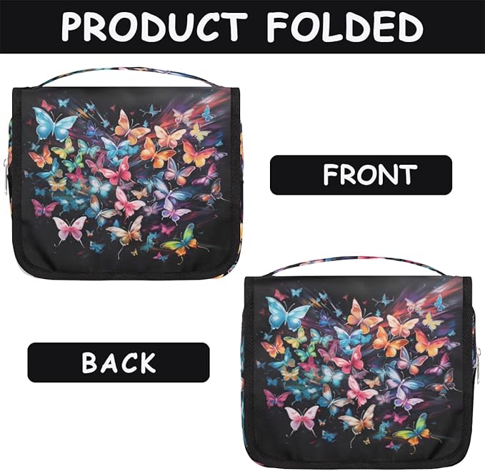 Butterfly Travel Toiletry Bag Women Men Hanging Cosmetic Organizer Portable