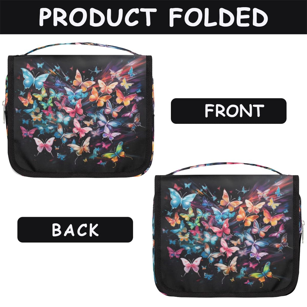 Butterfly Travel Toiletry Bag Women Men Hanging Cosmetic Organizer Portable