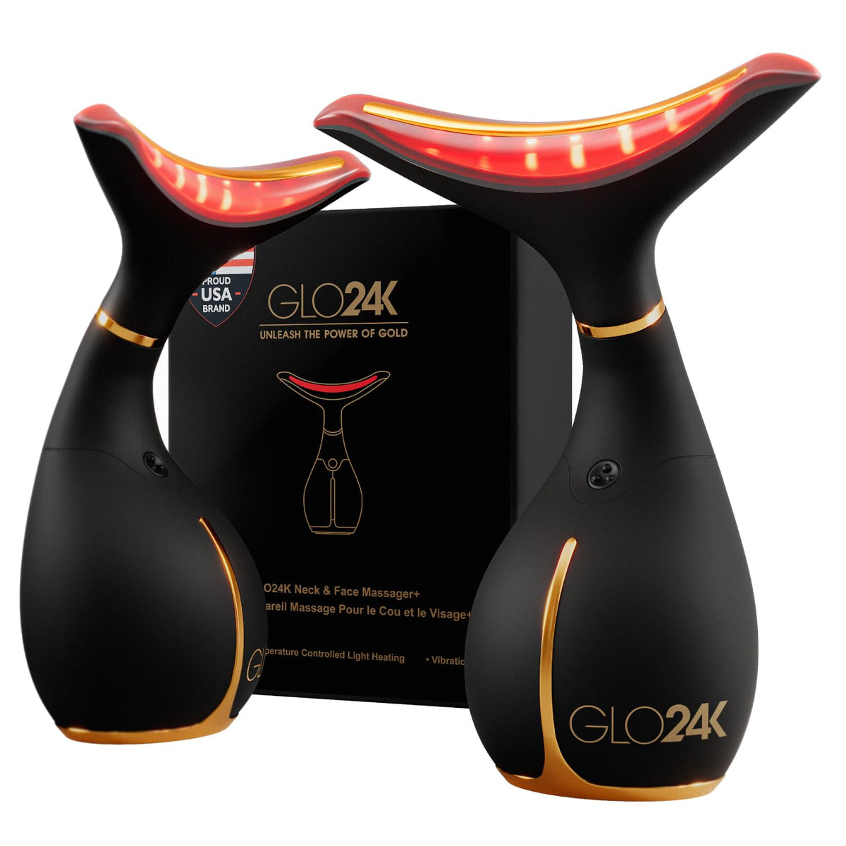 GLO24K LED Face Massager and Neck Wand - Beauty Skin Care Tool