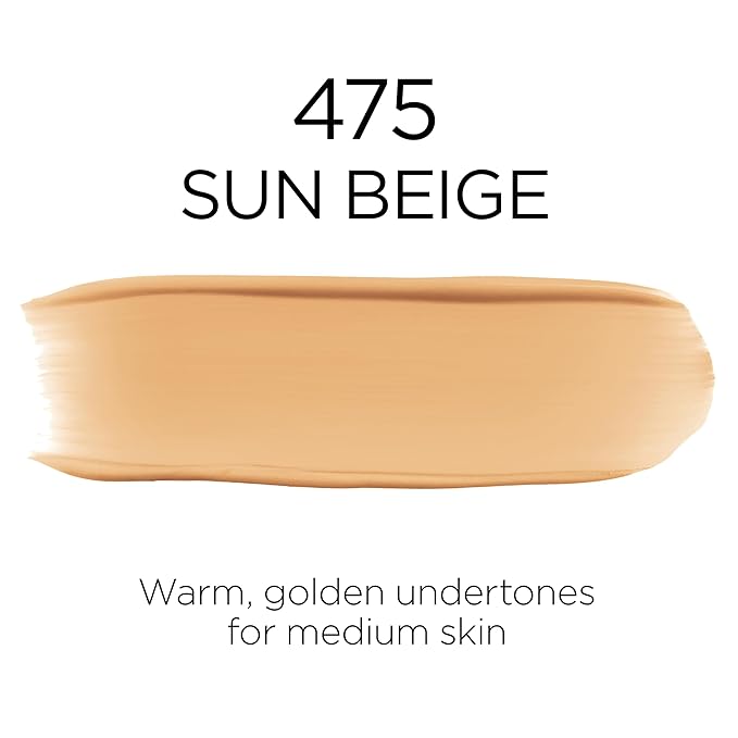 L'Oreal Paris Makeup Infallible Up to 32 Hour Fresh Wear Lightweight Foundation, 475 Sun Beige, 1 Fl Oz, Packaging May Vary