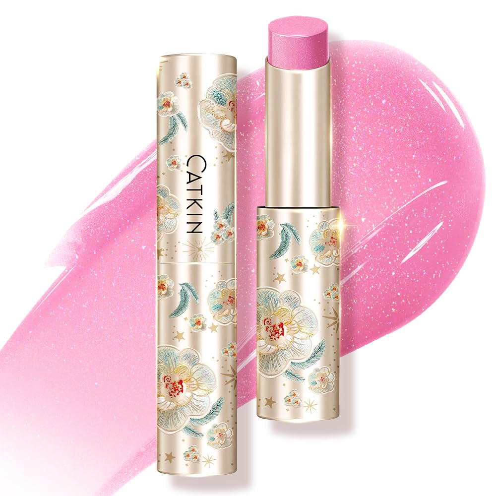 CATKIN Glossy Lip Balm Ultra Hydating Glow Lip Tinted Jelly Plumping Melting Balm Shea Butter Repair Soothing For Dry Lips 0.12 oz C08 MAPLE